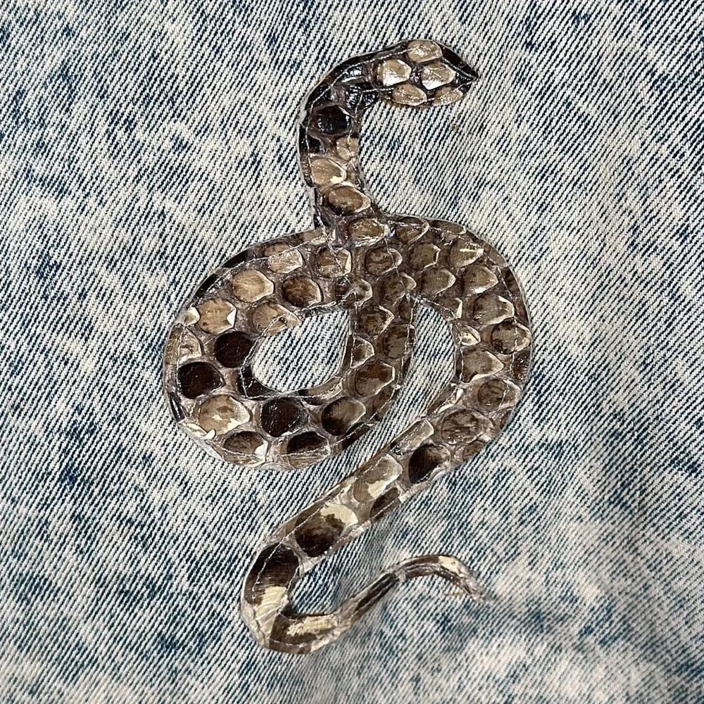 PYTHON SNAKE SKIN Leather one-of-a-kind distressed stonewashed Vintage
